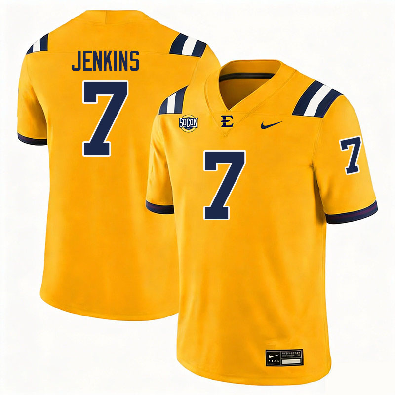 East Tennessee State Buccaneers #7 Mike Jenkins College Football Jerseys,Uniforms-Gold